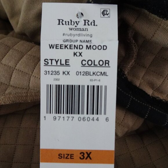 Ruby Rd Jacket Women's Plus Size 3X Black Windowpane Relaxed Fit Snap Front - Picture 10 of 10